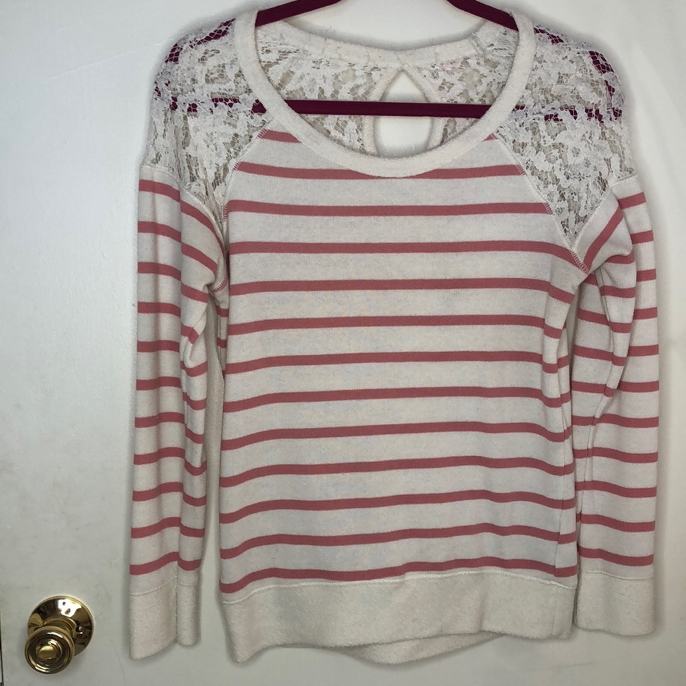 Stripe & Lace sweater